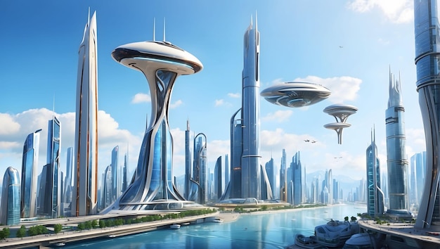 a futuristic cityscape