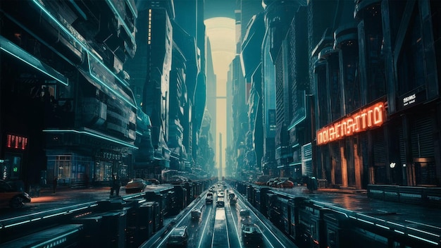 Photo futuristic cityscape