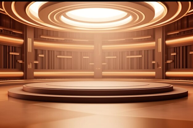 Futuristic and clean stage blank center background