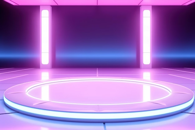 Futuristic and clean stage blank center background