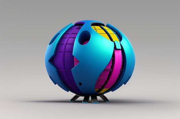 Futuristic colorful shape 3d render Background