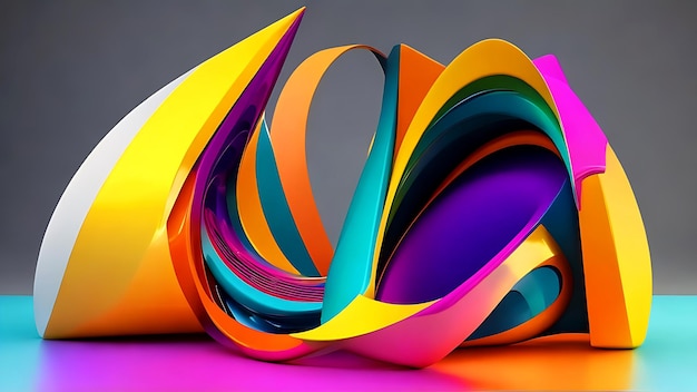 Futuristic colorful shape 3d render