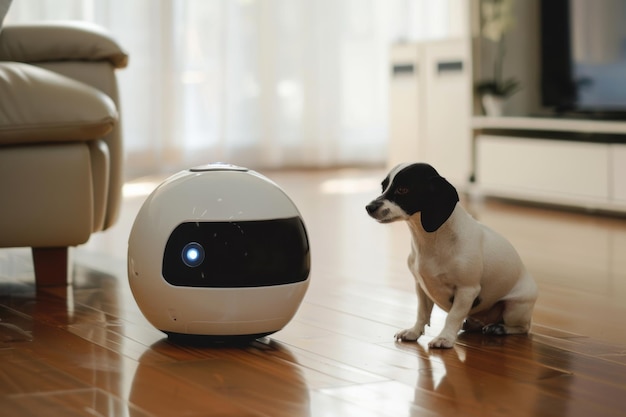 Photo a futuristic companion an ai smart pet blending technology and companionship seamlessly