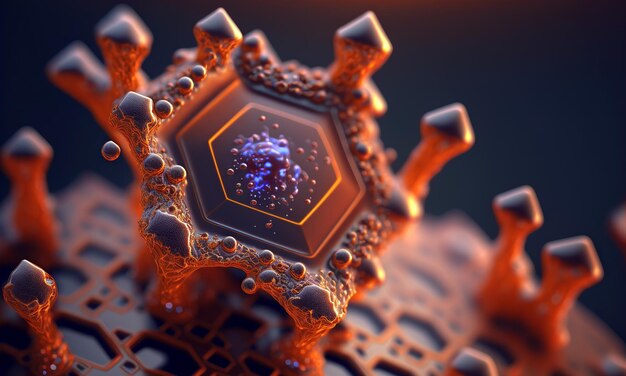 Futuristic concept of microscopik view of a nanorobot