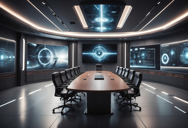 Futuristic conference room Generative AI