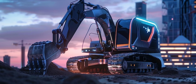 Futuristic Construction Site Advanced Dump Truck with Sleek Design