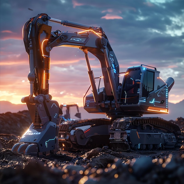 Futuristic Construction Site Advanced Dump Truck with Sleek Design