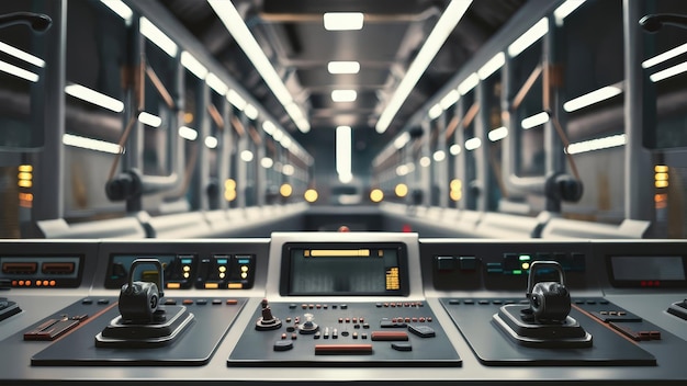 Futuristic Control Room Console