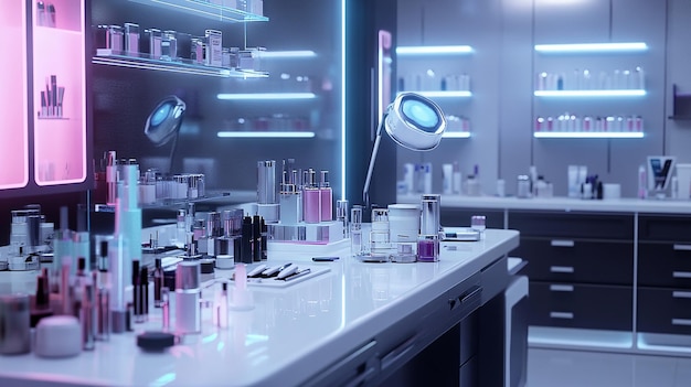 Futuristic Cosmetic Innovation Lab or Salon Setting