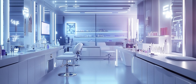 Futuristic Cosmetic Innovation Lab or Salon Setting