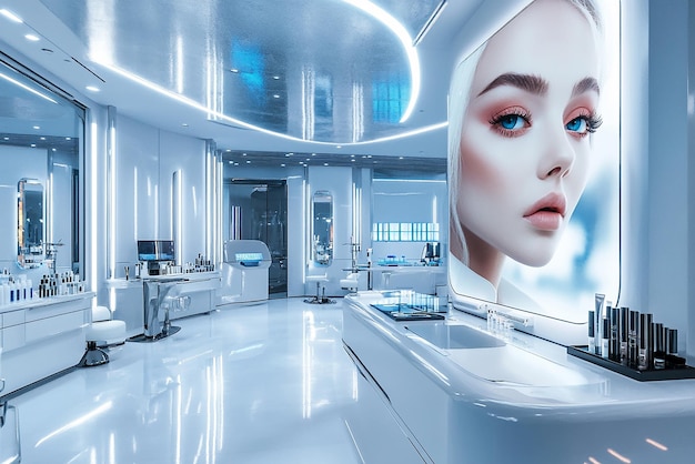 Futuristic Cosmetic Innovation Lab or Salon Setting