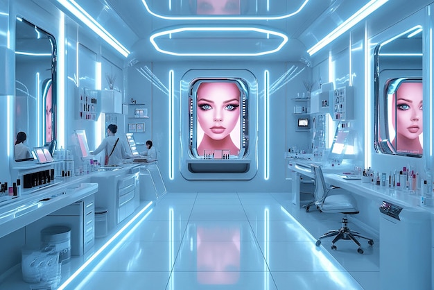 Futuristic Cosmetic Innovation Lab or Salon Setting