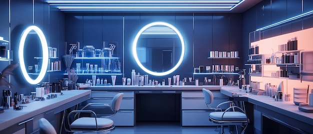 Futuristic Cosmetic Innovation Lab or Salon Setting