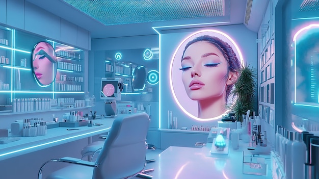 Futuristic Cosmetic Innovation Lab or Salon Setting