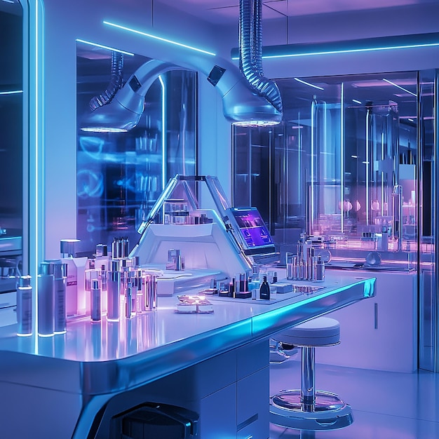 Futuristic Cosmetic Innovation Lab or Salon Setting