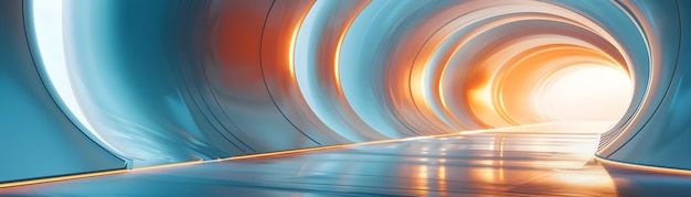 Futuristic Cryptic 3D Tunnel Showcasing Architectural Simplicity and Innovative Design