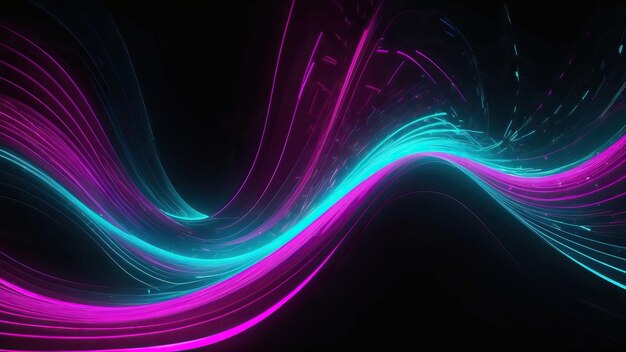 Futuristic cyan and magenta digital lights wave perfect for vibrant event designs