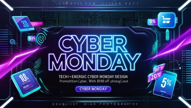 Photo futuristic cyber monday sale designs for maximum impact