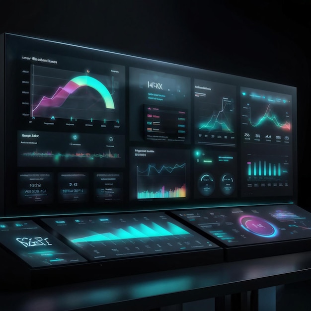 Photo futuristic dashboard interface for aidriven business management