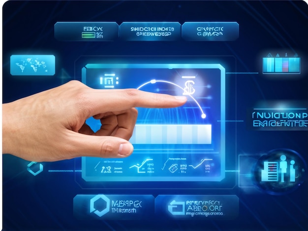 Photo futuristic dashboard interface for aidriven business management