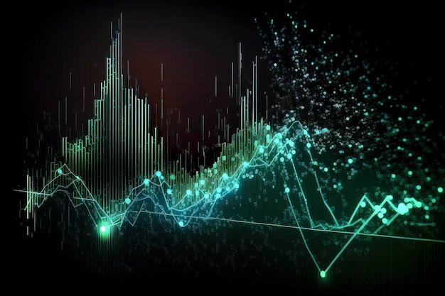 Futuristic Data Analytics Visualization Created with Generative AI Technology