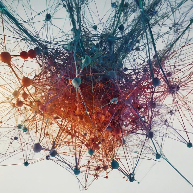 Photo futuristic data network an abstract design of interconnected nodes and lines symbolizing data transf