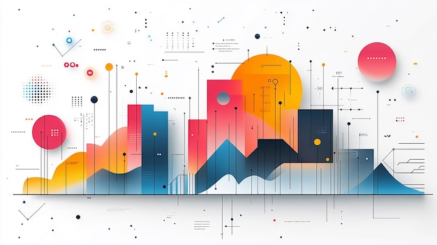 Futuristic DataDriven Skylines Abstract Visuals in Soft Pastel Tones