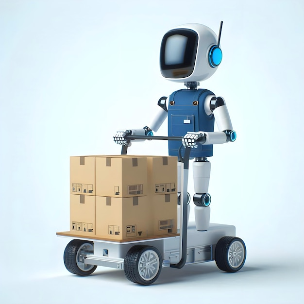 Photo futuristic delivery the autonomous package handling robot