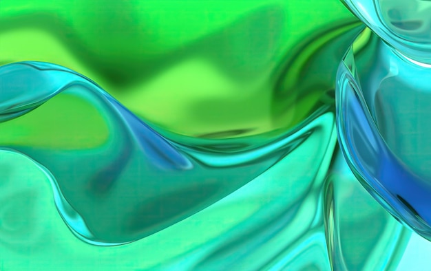 Futuristic Design Smooth Flowing Shapes in Transparent Glass 3D Render Modern Abstract Wallpaper