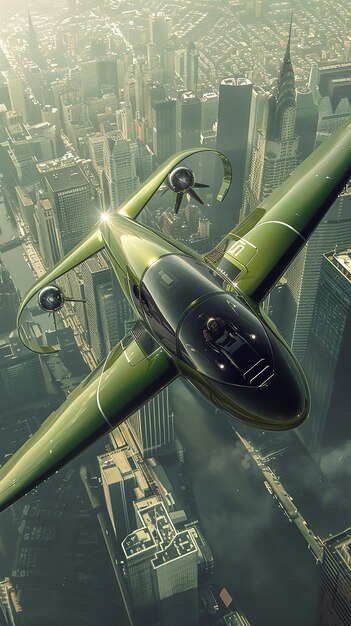 Photo futuristic development of electric aircraft