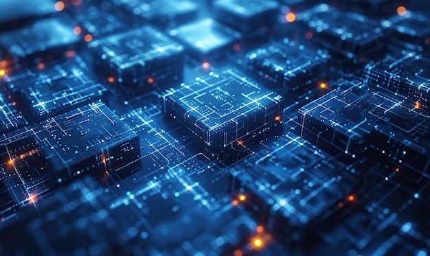 Futuristic Digital Data Tunnel Generate AI