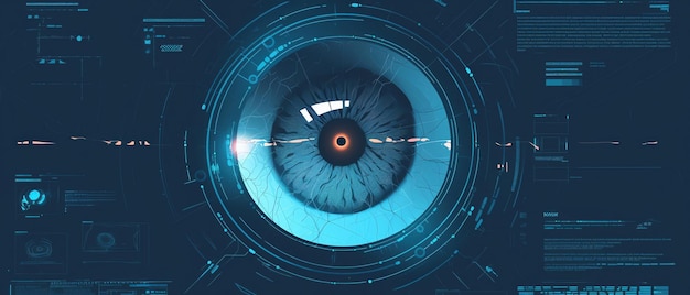 Photo futuristic digital eye concept with advanced technology elements symbolizing vision and monitoring