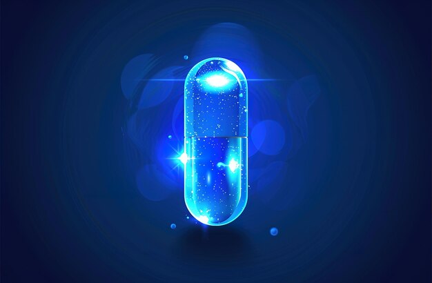 Photo futuristic digital healthcare concept with glowing capsule