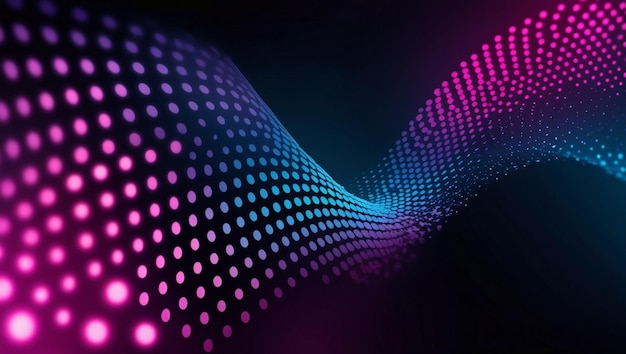 Futuristic Digital Wave Glowing Gradient Dots in Motion Generated AI