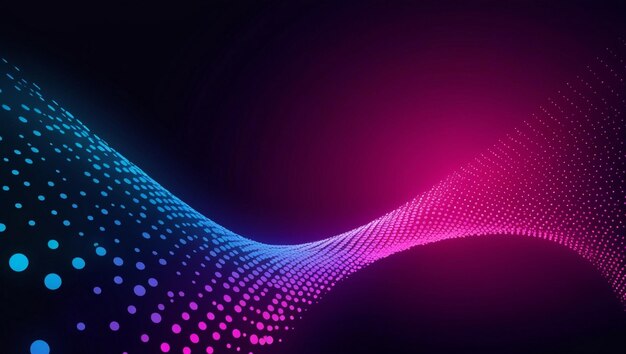 Futuristic Digital Wave Glowing Gradient Dots in Motion Generated AI