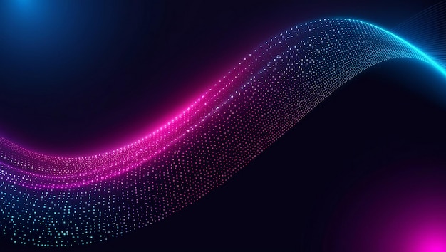 Futuristic Digital Wave Glowing Gradient Dots in Motion Generated AI