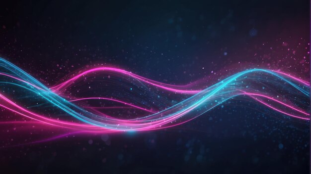 Futuristic Digital Waves in Neon Landscape