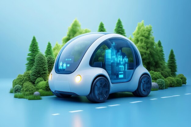 Futuristic EcoFriendly Electric Car