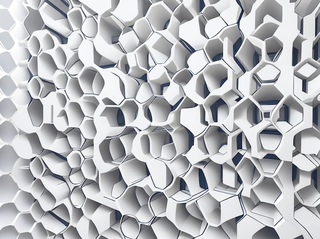 Photo futuristic elegance 3d honeycomb mosaic on white background