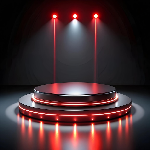 Photo a futuristic elegant 3d mockup of a round podium background