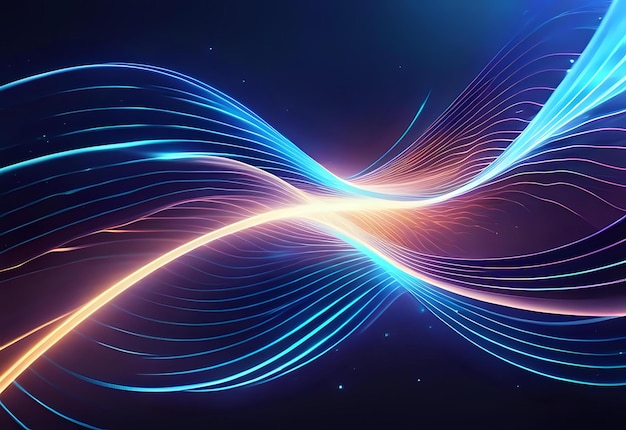 Photo futuristic energy waves with glowing blue accents