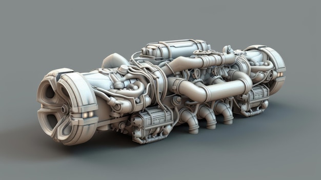 Photo futuristic engine design scifi transportation concept