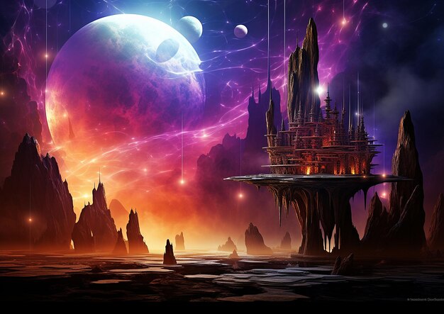 futuristic fantasy designing background