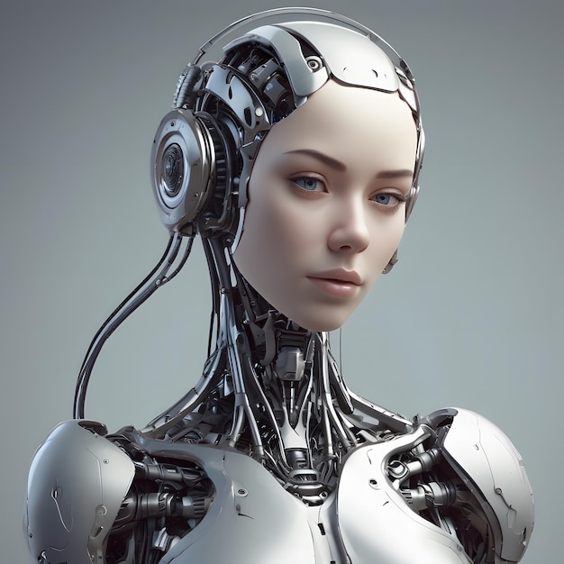 Futuristic female robot