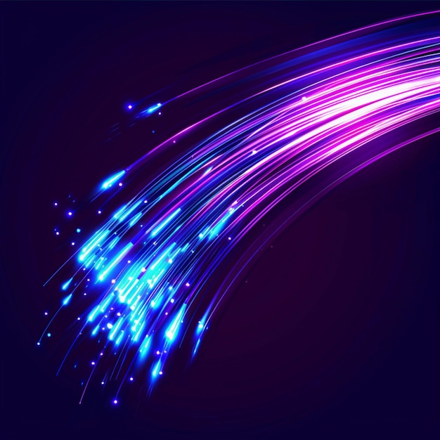 Photo futuristic fiber optic cables with glowing colors