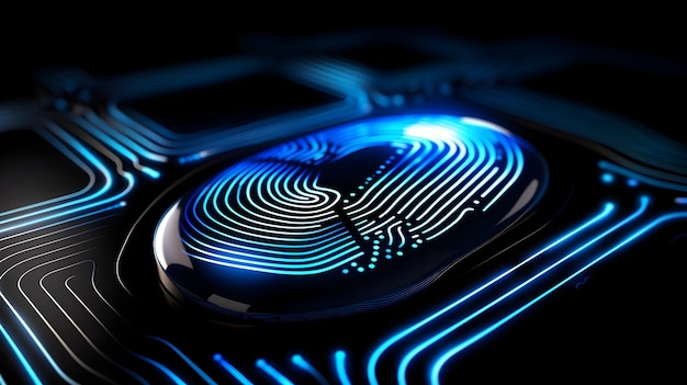 Photo futuristic fingerprint scanner enhancing secure transactions and robust cybersecurity protocols