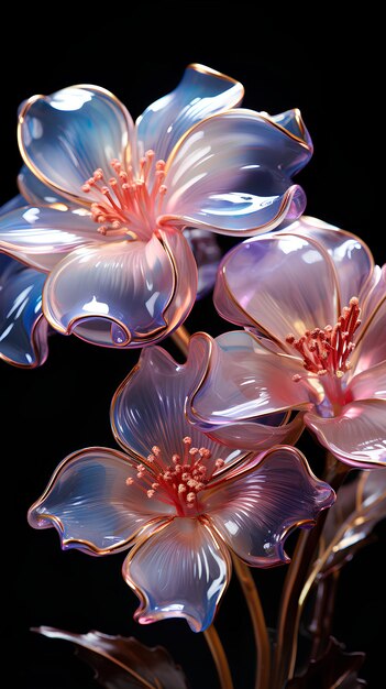 A Futuristic Flower Glass Gloss Film Layers Calm