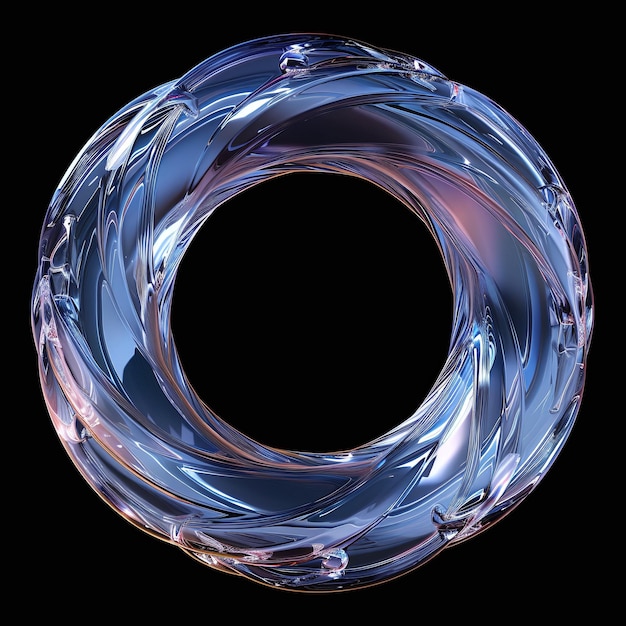 Futuristic Fluid Glass Ring A 3D Circular Marvel of Transparency and Light Futuristic Circular Fluid