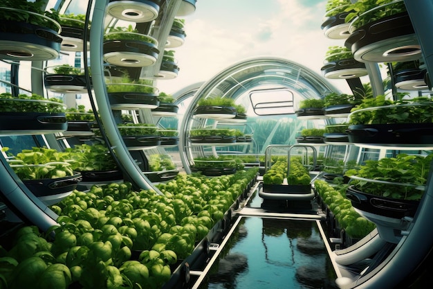 Futuristic food production and agriculturefutu vision city