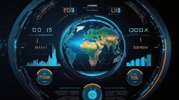 Photo futuristic global interface concept